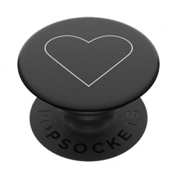 PopSockets White Heart Black