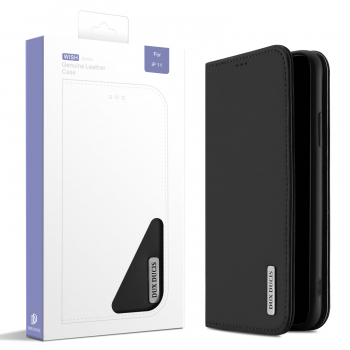 Wish Echt-Rauleder Case iPhone 11 schwarz