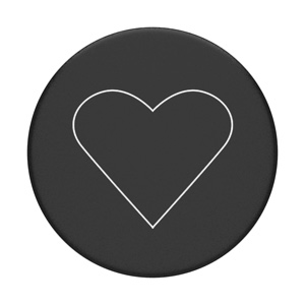 PopSockets White Heart Black