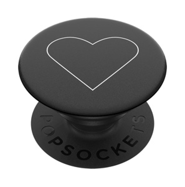 PopSockets White Heart Black